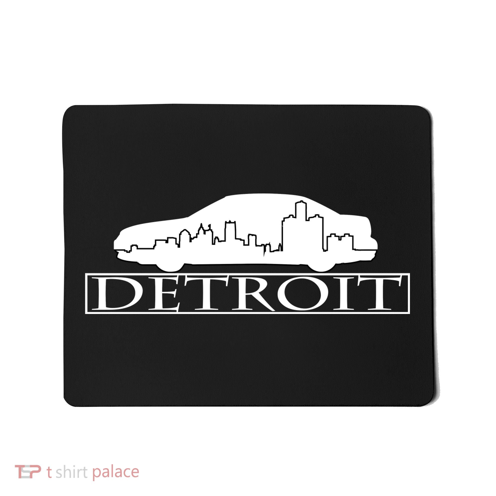 Detroit Motor City Skyline Car Mousepad