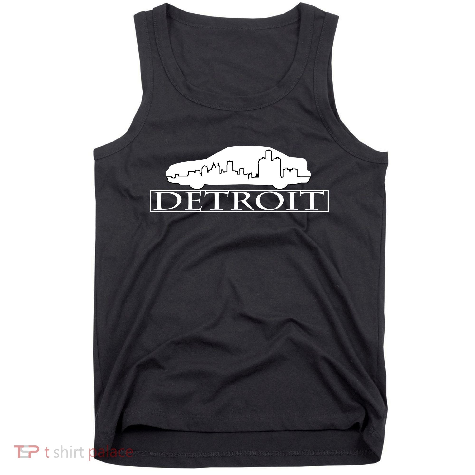 Detroit Motor City Skyline Car Tank Top