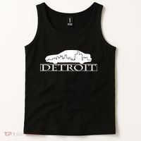 Detroit Motor City Skyline Car Tank Top thumb 2
