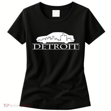 Detroit Motor City Skyline Car Women's T-Shirt