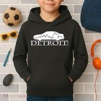 Detroit Motor City Skyline Car Kids Hoodie thumb 2