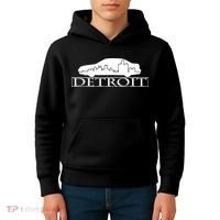 Detroit Motor City Skyline Car Kids Hoodie thumb 4