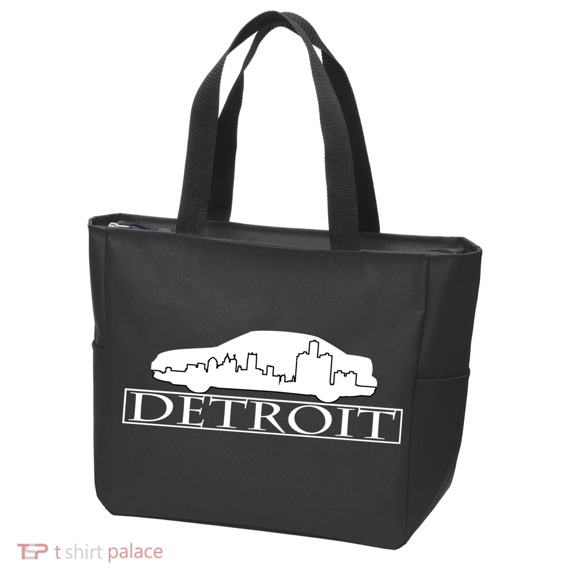 Detroit Motor City Skyline Car Tote Bag