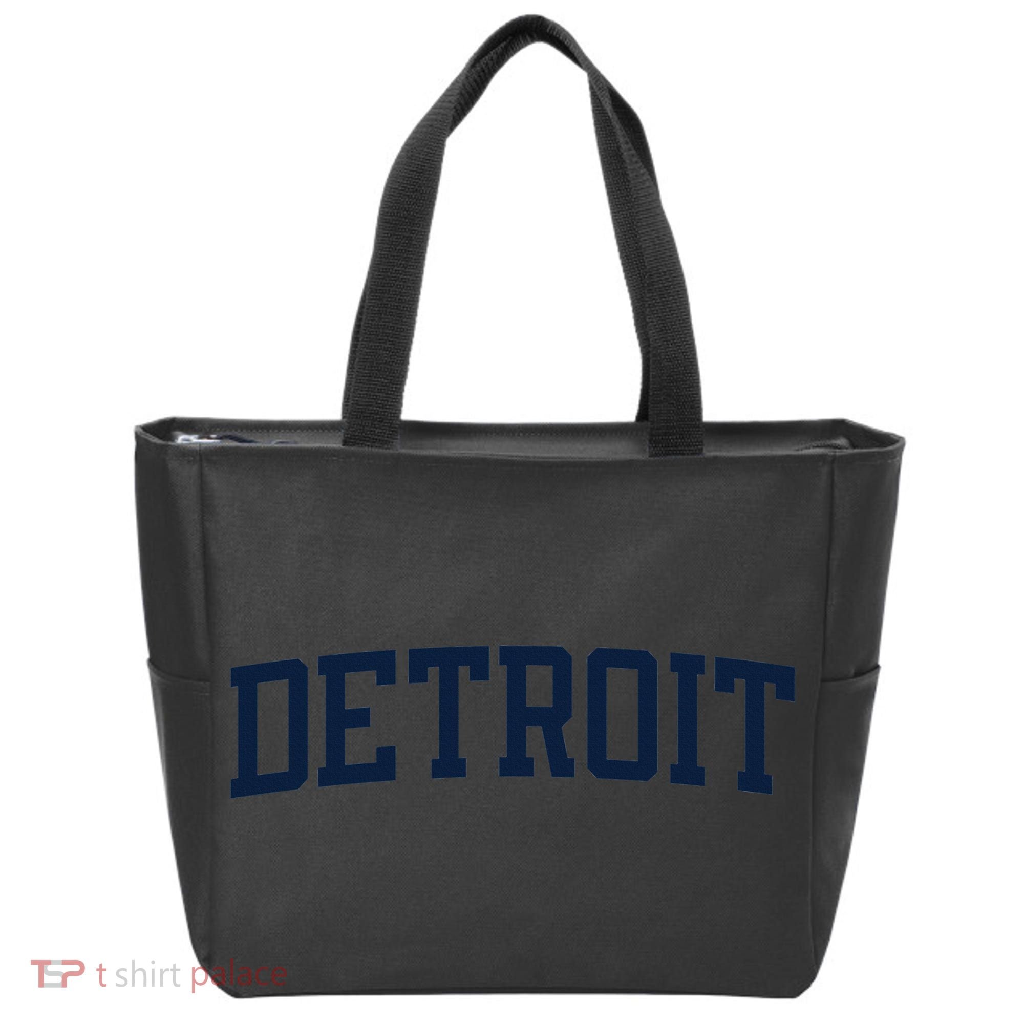 Detroit Michigan Collegiate Style Varsity Block Letter Tote Bag