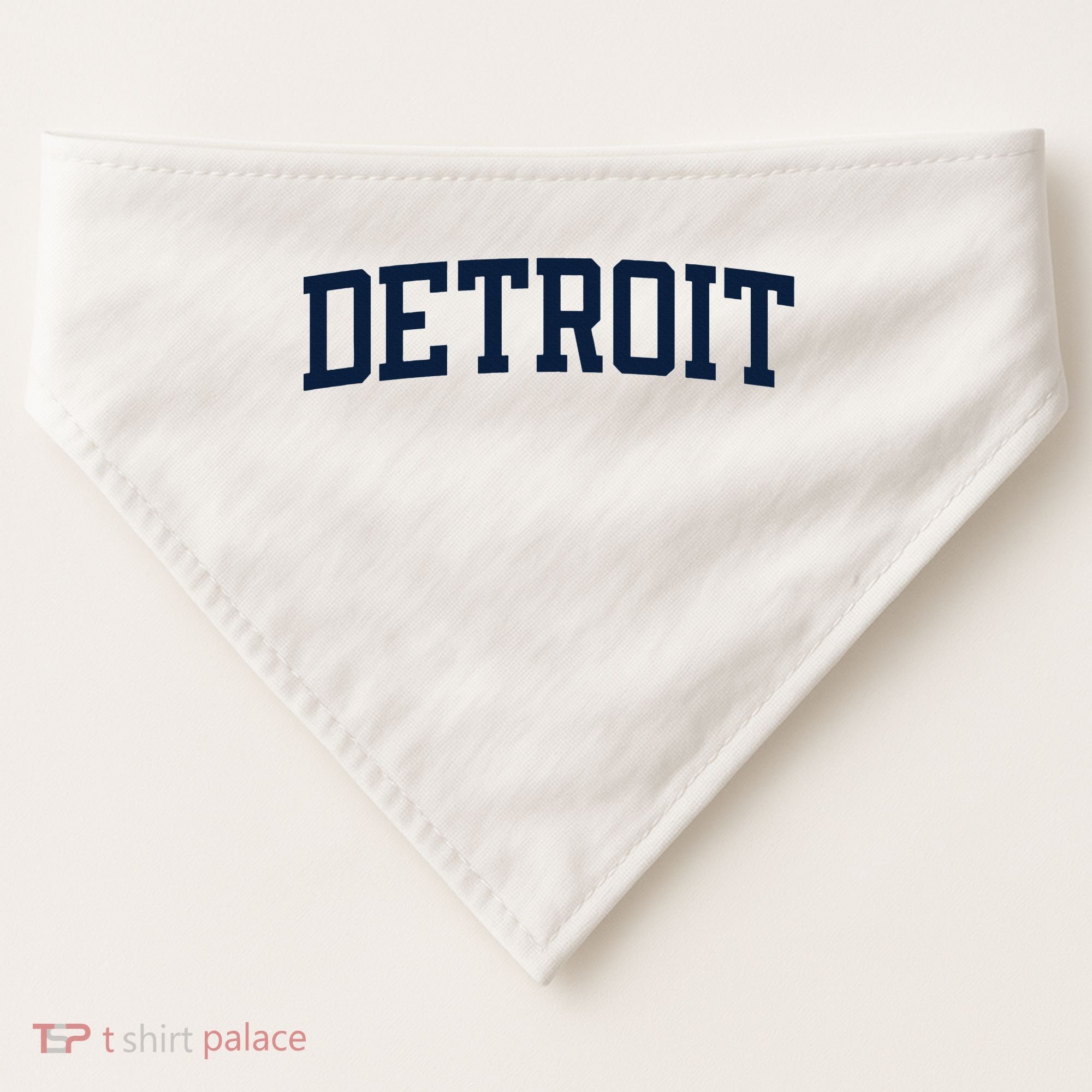 Detroit Michigan Collegiate Style Varsity Block Letter USA-Made Doggie Bandana