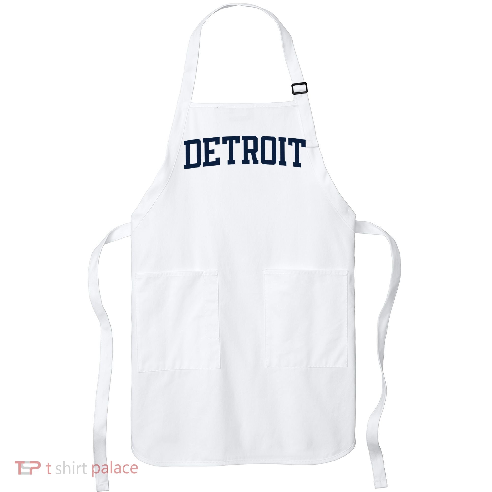 Detroit Michigan Collegiate Style Varsity Block Letter Apron
