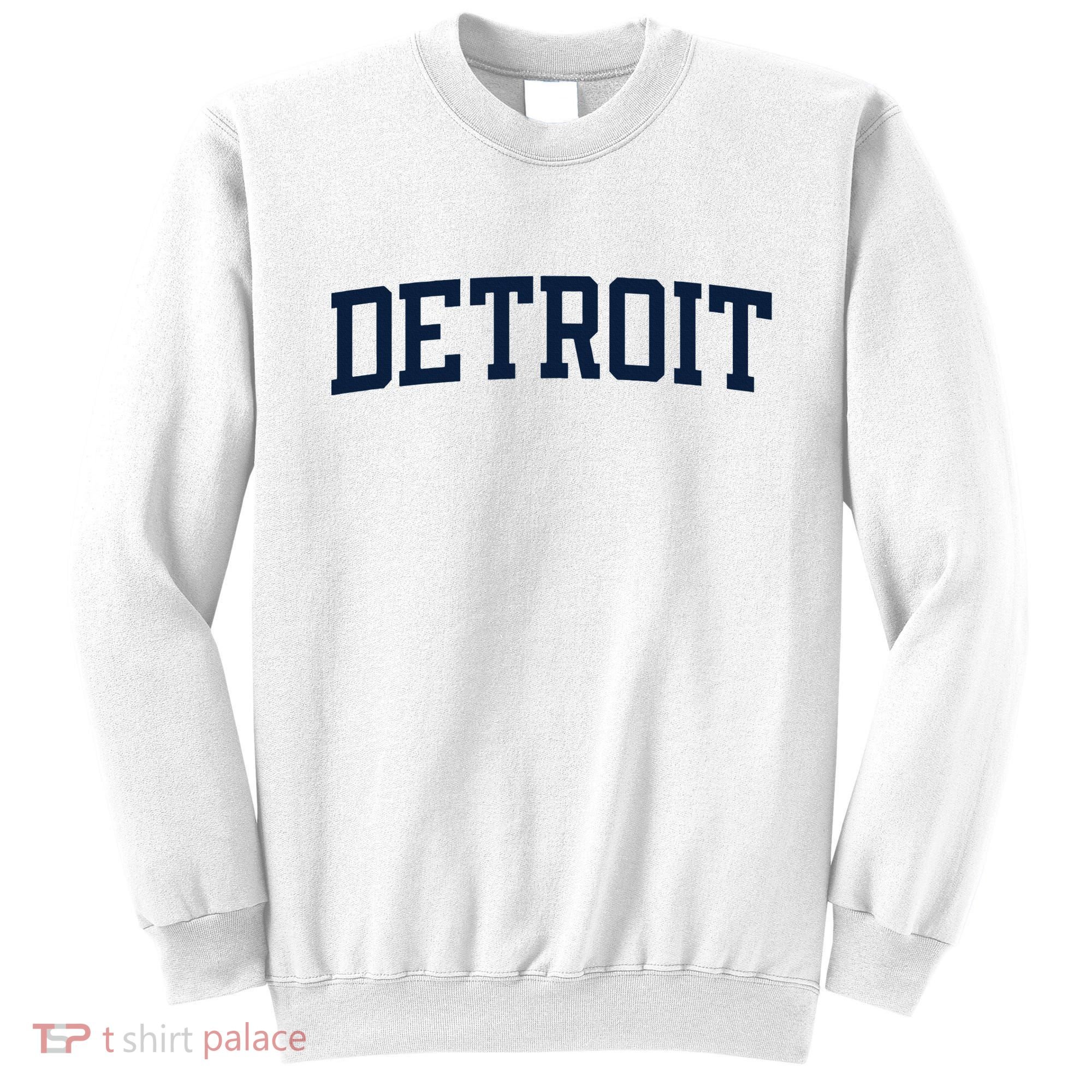 Detroit Michigan Collegiate Style Varsity Block Letter Sweatshirt