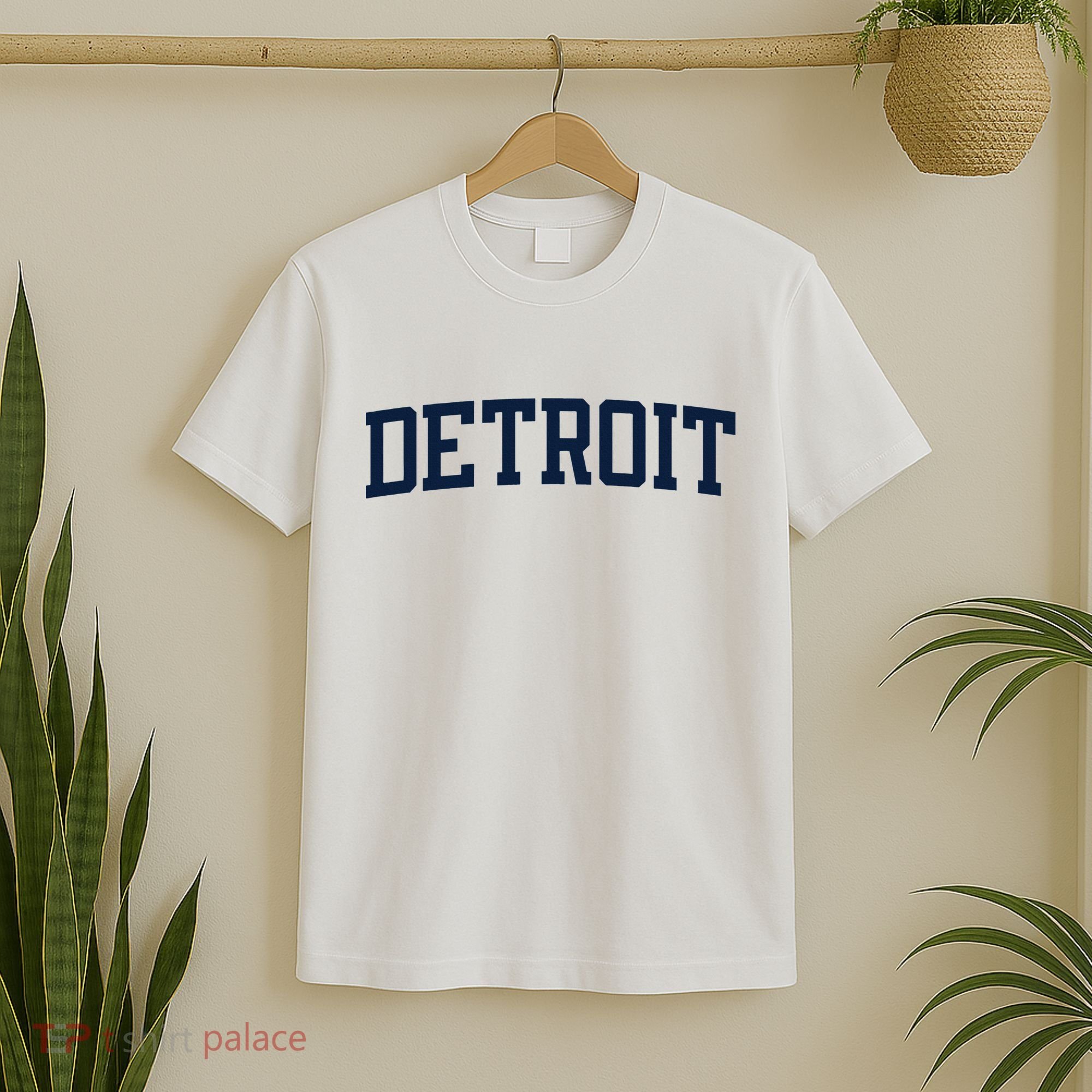 Detroit Michigan Collegiate Style Varsity Block Letter T-Shirt