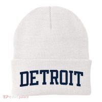 Detroit Michigan Collegiate Style Varsity Block Letter Beanie thumb 0