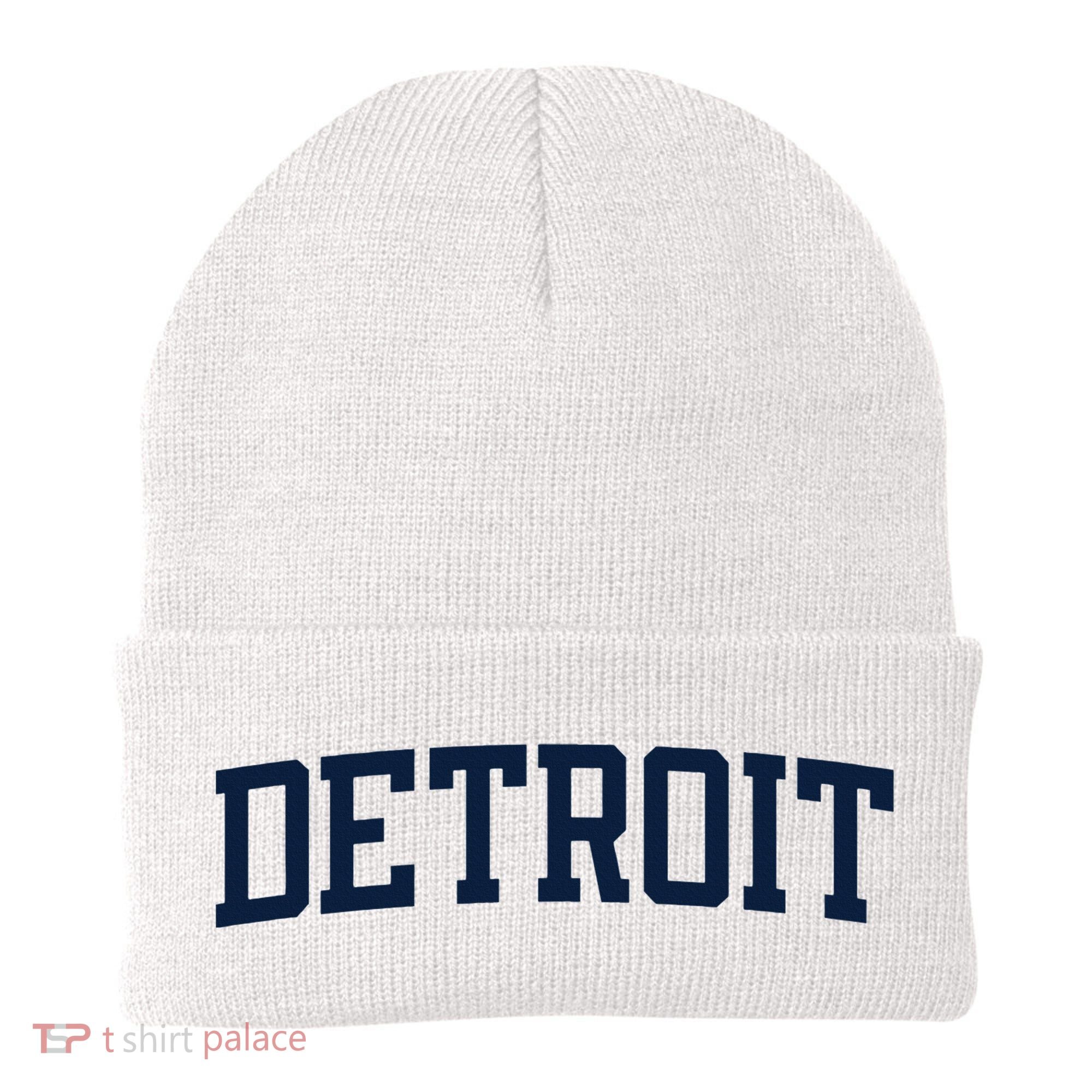 Detroit Michigan Collegiate Style Varsity Block Letter Beanie