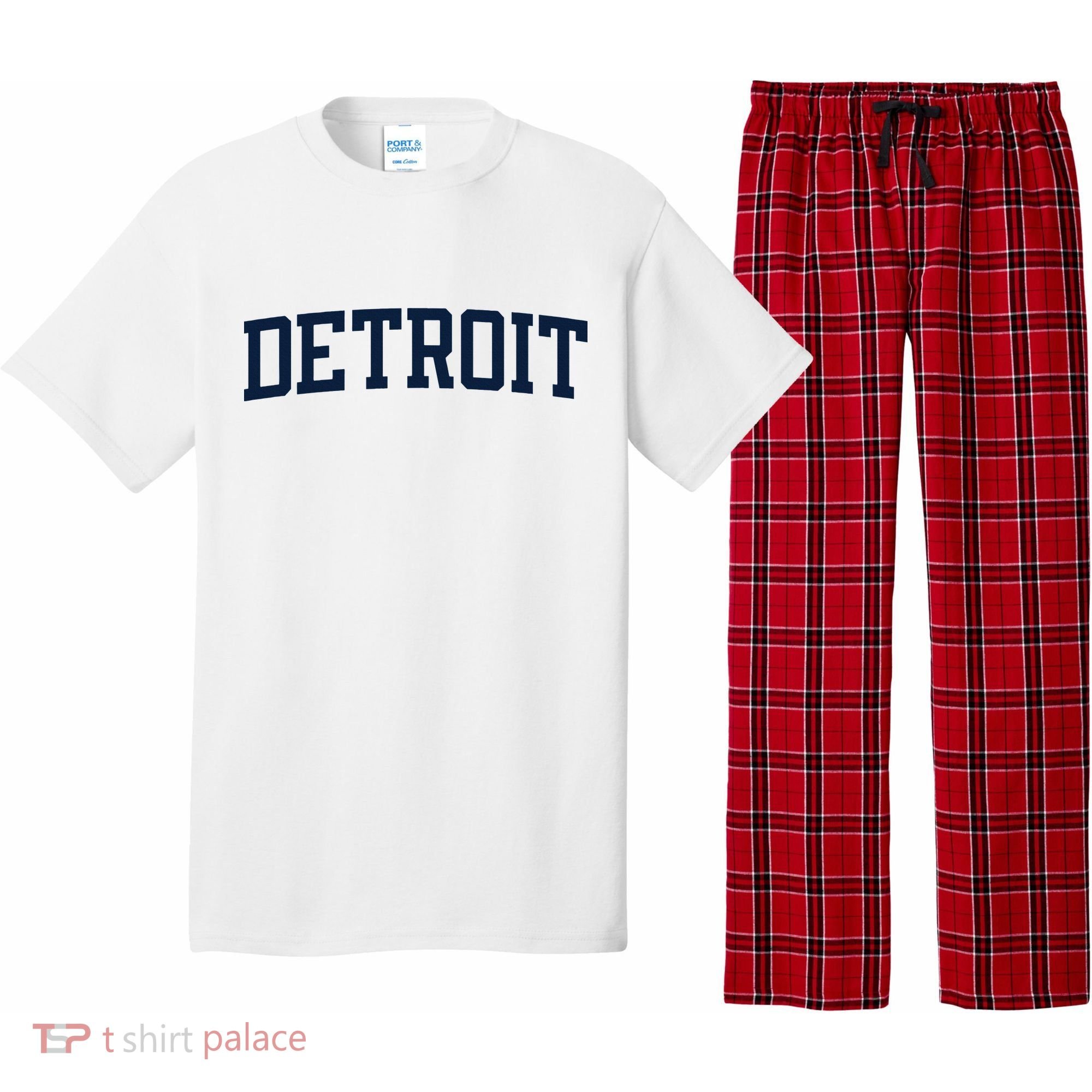 Detroit Michigan Collegiate Style Varsity Block Letter Pajama Set