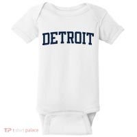 Detroit Michigan Collegiate Style Varsity Block Letter Baby Bodysuit thumb 0