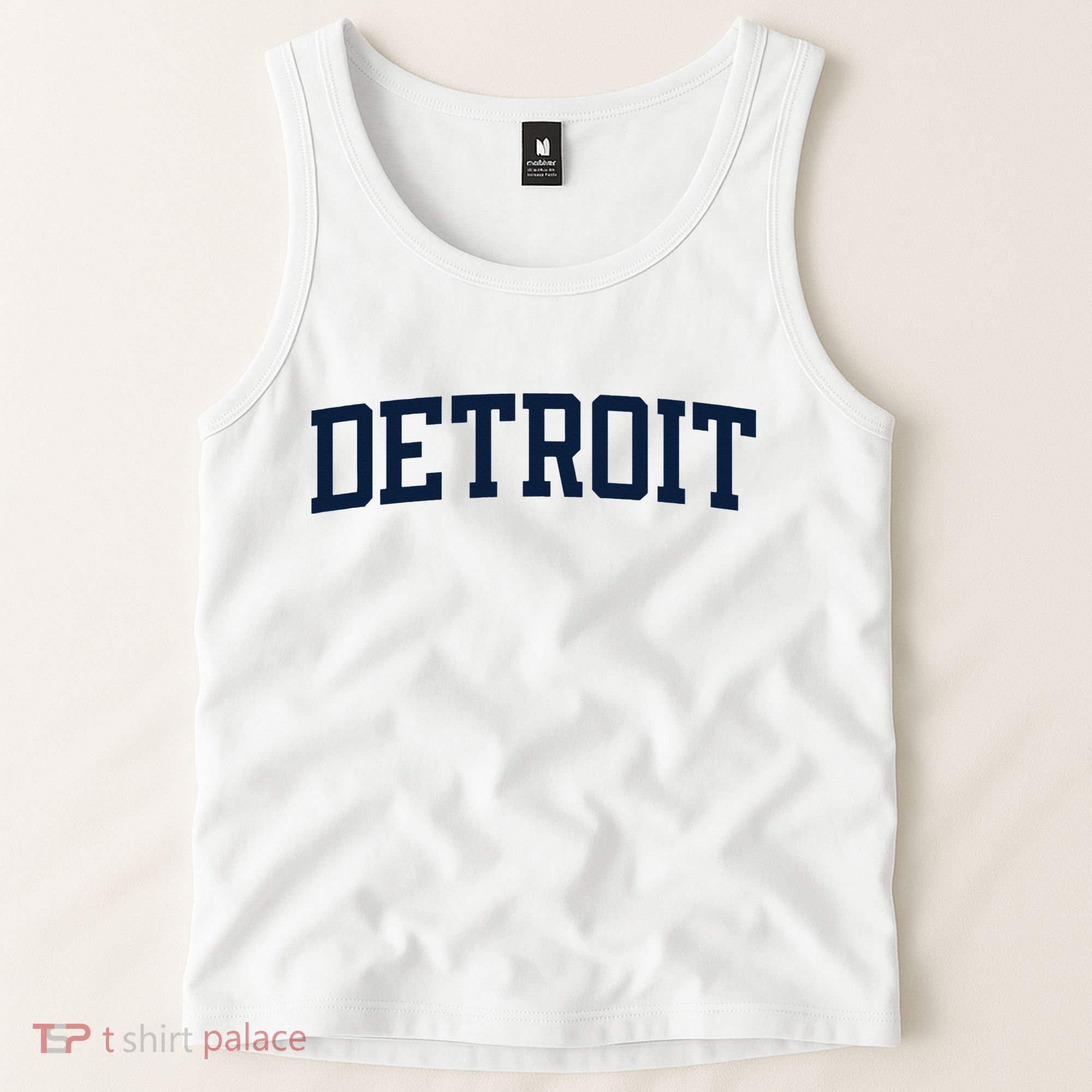 Detroit Michigan Collegiate Style Varsity Block Letter Tank Top