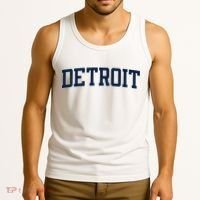 Detroit Michigan Collegiate Style Varsity Block Letter Tank Top thumb 3