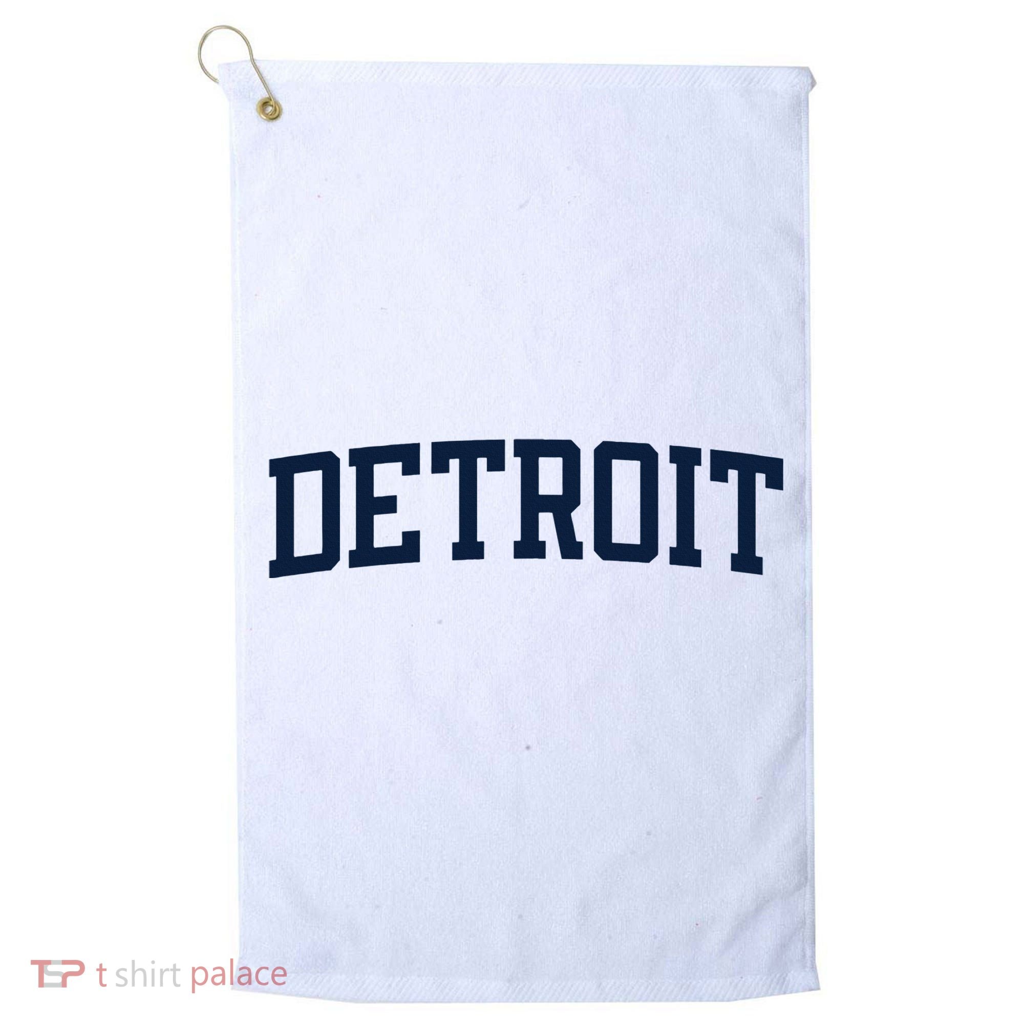 Detroit Michigan Collegiate Style Varsity Block Letter Golf Towel