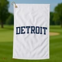 Detroit Michigan Collegiate Style Varsity Block Letter Golf Towel thumb 1