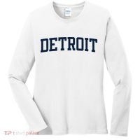 Detroit Michigan Collegiate Style Varsity Block Letter Women's Long Sleeve Shirt thumb 0
