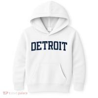 Detroit Michigan Collegiate Style Varsity Block Letter Kids Hoodie thumb 0