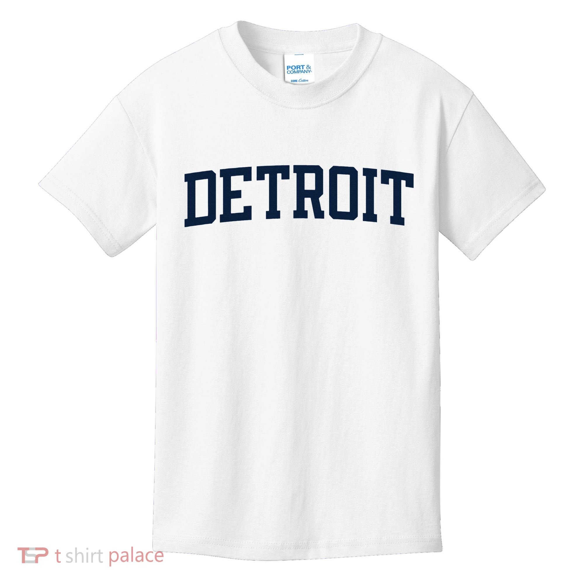 Detroit Michigan Collegiate Style Varsity Block Letter Kids T-Shirt