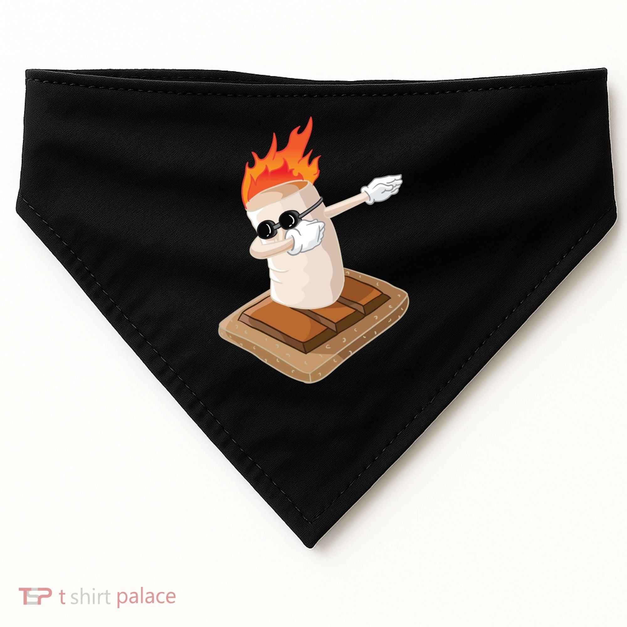 Dabbing Marshmallow Camp Bonfire Funny Smores Camping Dab Meaningful Gift USA-Made Doggie Bandana
