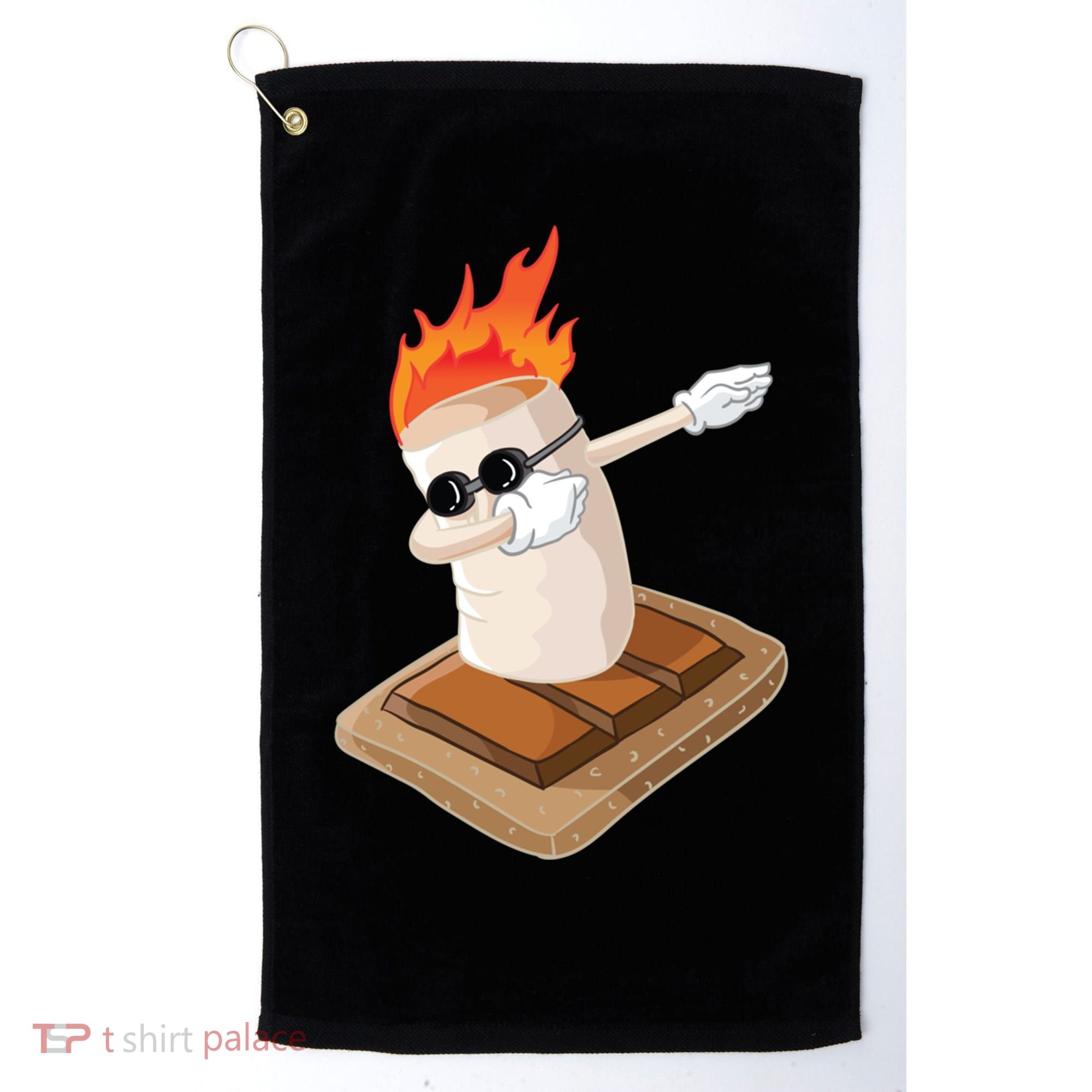 Dabbing Marshmallow Camp Bonfire Funny Smores Camping Dab Meaningful Gift Golf Towel