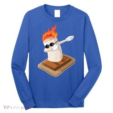 Dabbing Marshmallow Camp Bonfire Funny Smores Camping Dab Meaningful Gift Long Sleeve Shirt