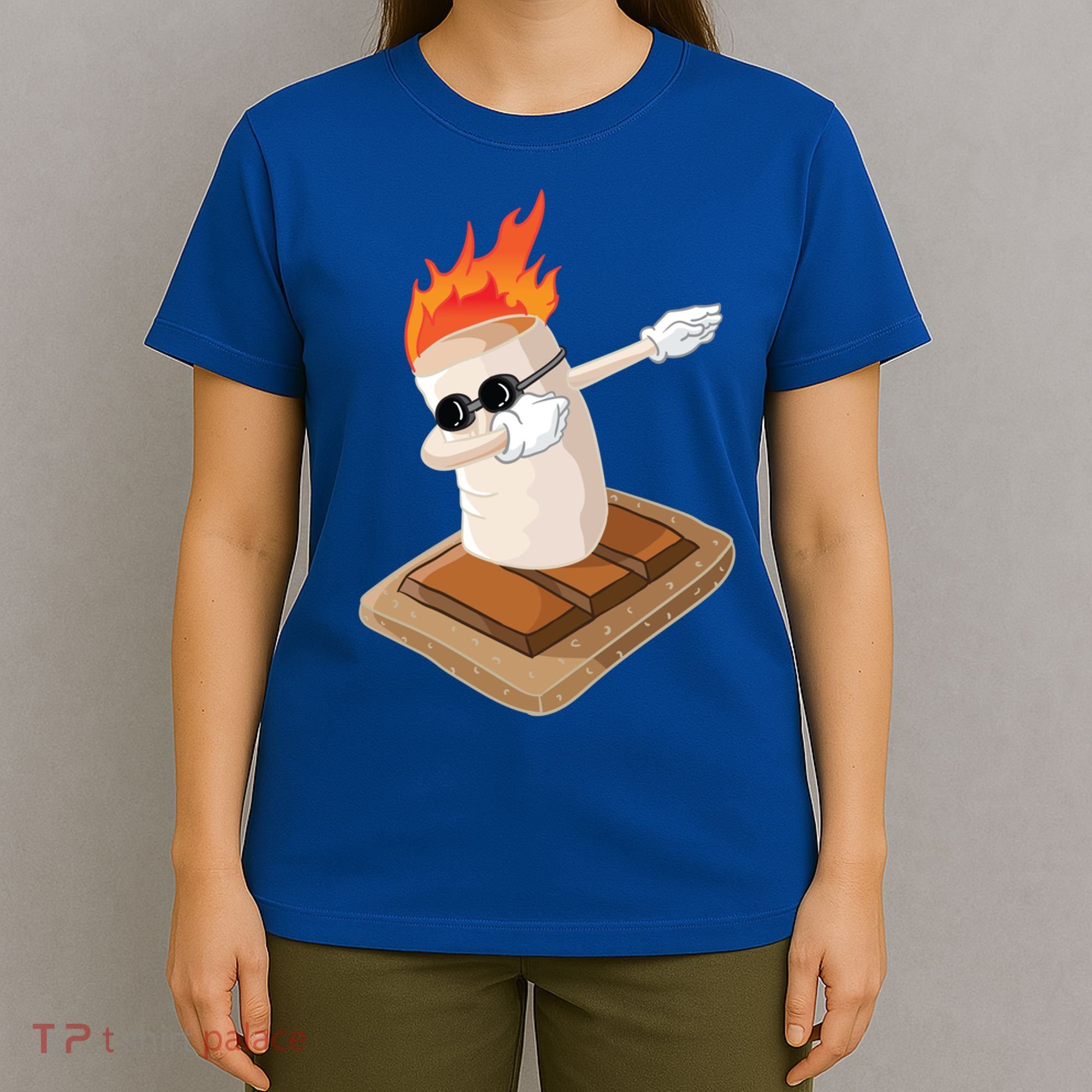 Dabbing Marshmallow Camp Bonfire Funny Smores Camping Dab Meaningful Gift T-Shirt