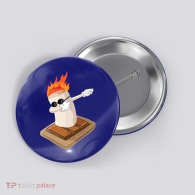 Dabbing Marshmallow Camp Bonfire Funny Smores Camping Dab Meaningful Gift Button