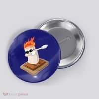 Dabbing Marshmallow Camp Bonfire Funny Smores Camping Dab Meaningful Gift Button thumb 0