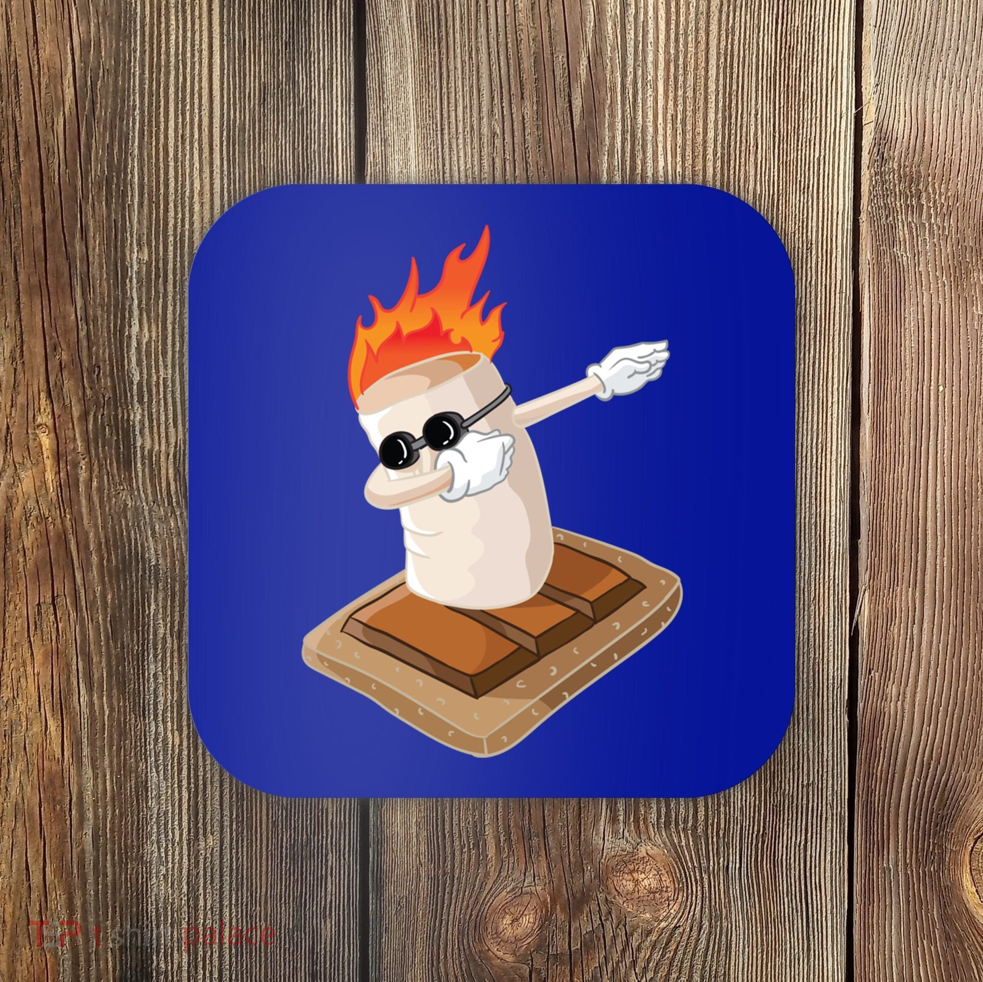 Dabbing Marshmallow Camp Bonfire Funny Smores Camping Dab Meaningful Gift Coaster