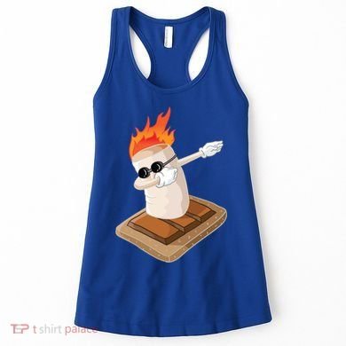 Dabbing Marshmallow Camp Bonfire Funny Smores Camping Dab Meaningful Gift Women's Tank Top