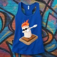 Dabbing Marshmallow Camp Bonfire Funny Smores Camping Dab Meaningful Gift Women's Tank Top thumb 3