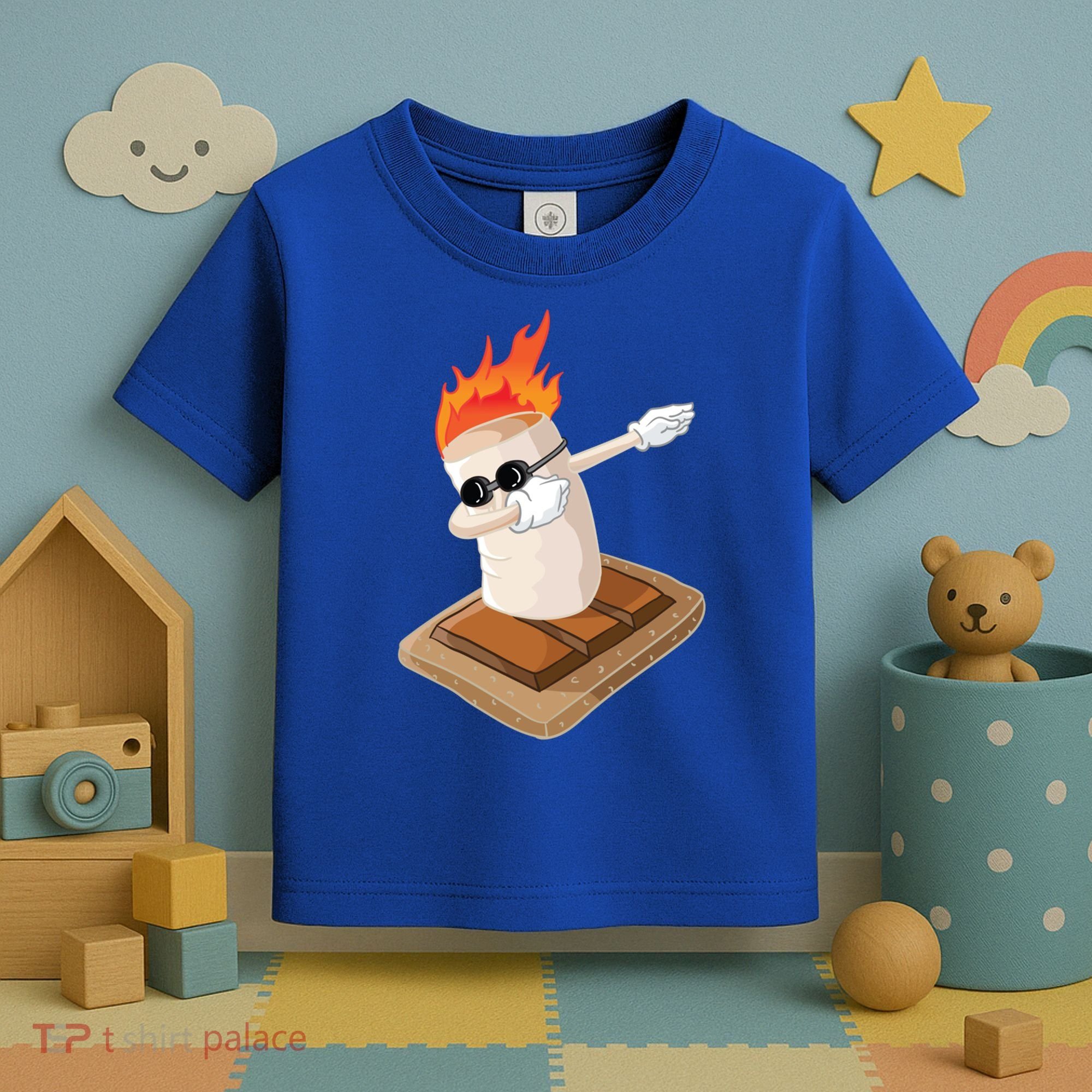 Dabbing Marshmallow Camp Bonfire Funny Smores Camping Dab Meaningful Gift Toddler T-Shirt