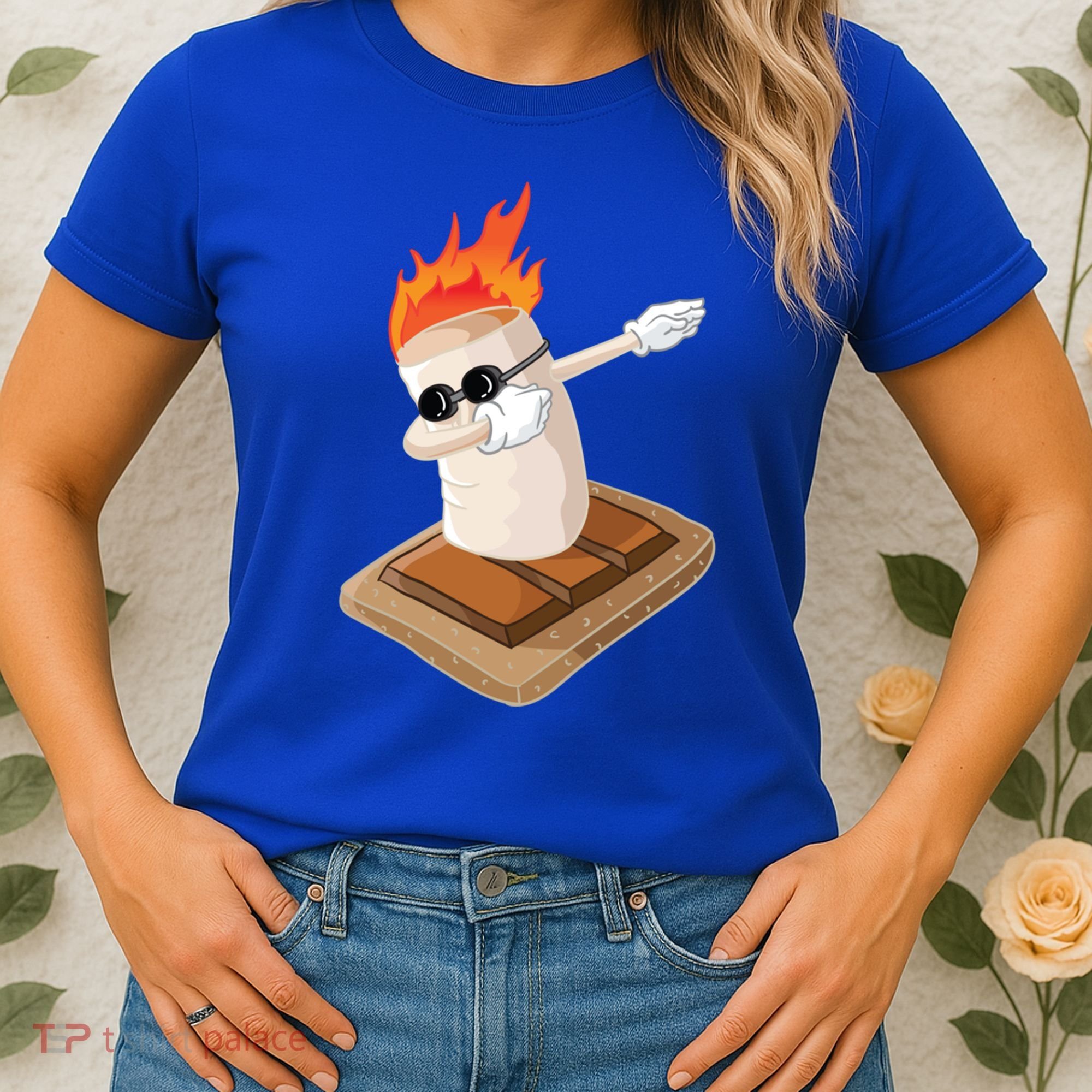 Dabbing Marshmallow Camp Bonfire Funny Smores Camping Dab Meaningful Gift Women's T-Shirt