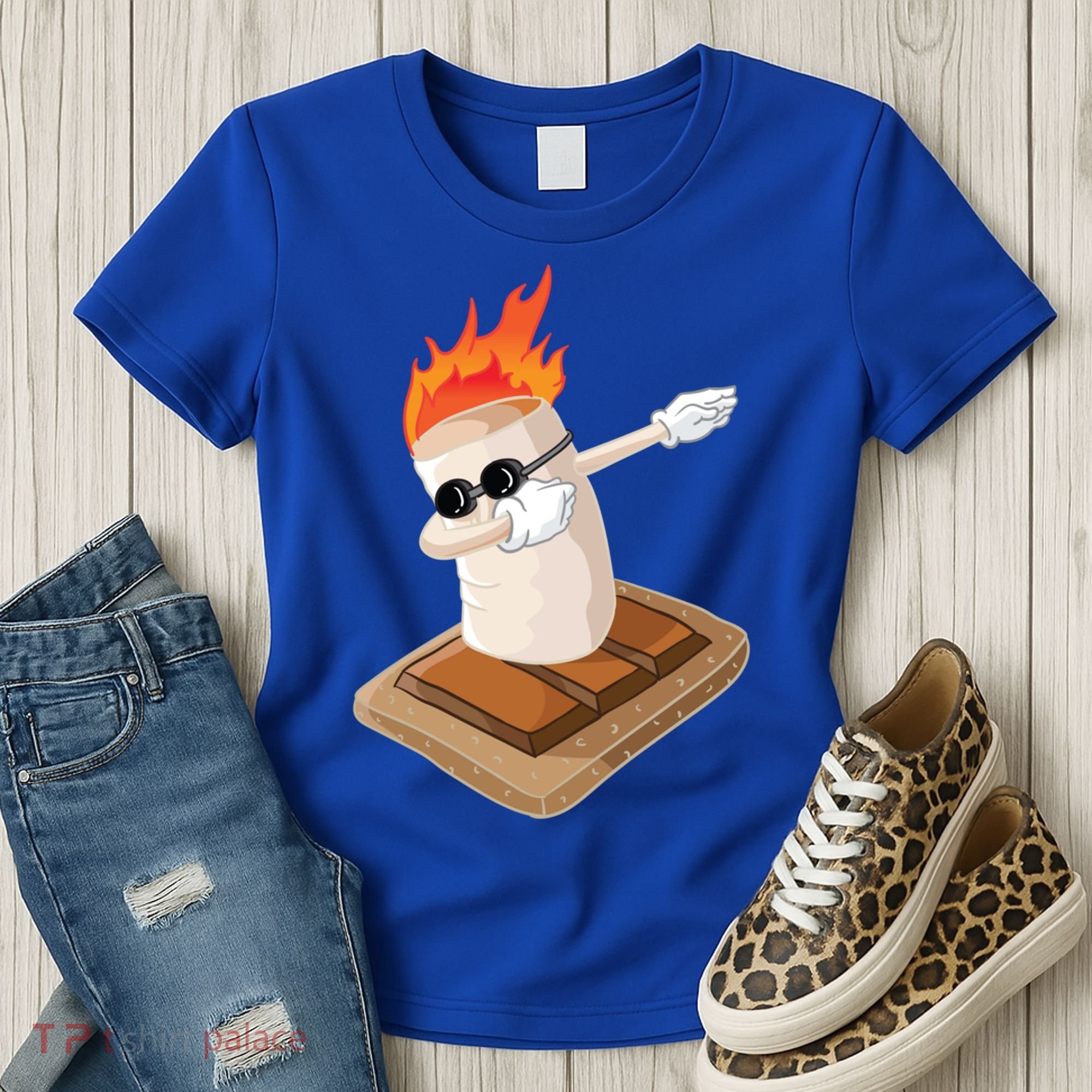 Dabbing Marshmallow Camp Bonfire Funny Smores Camping Dab Meaningful Gift Women's T-Shirt