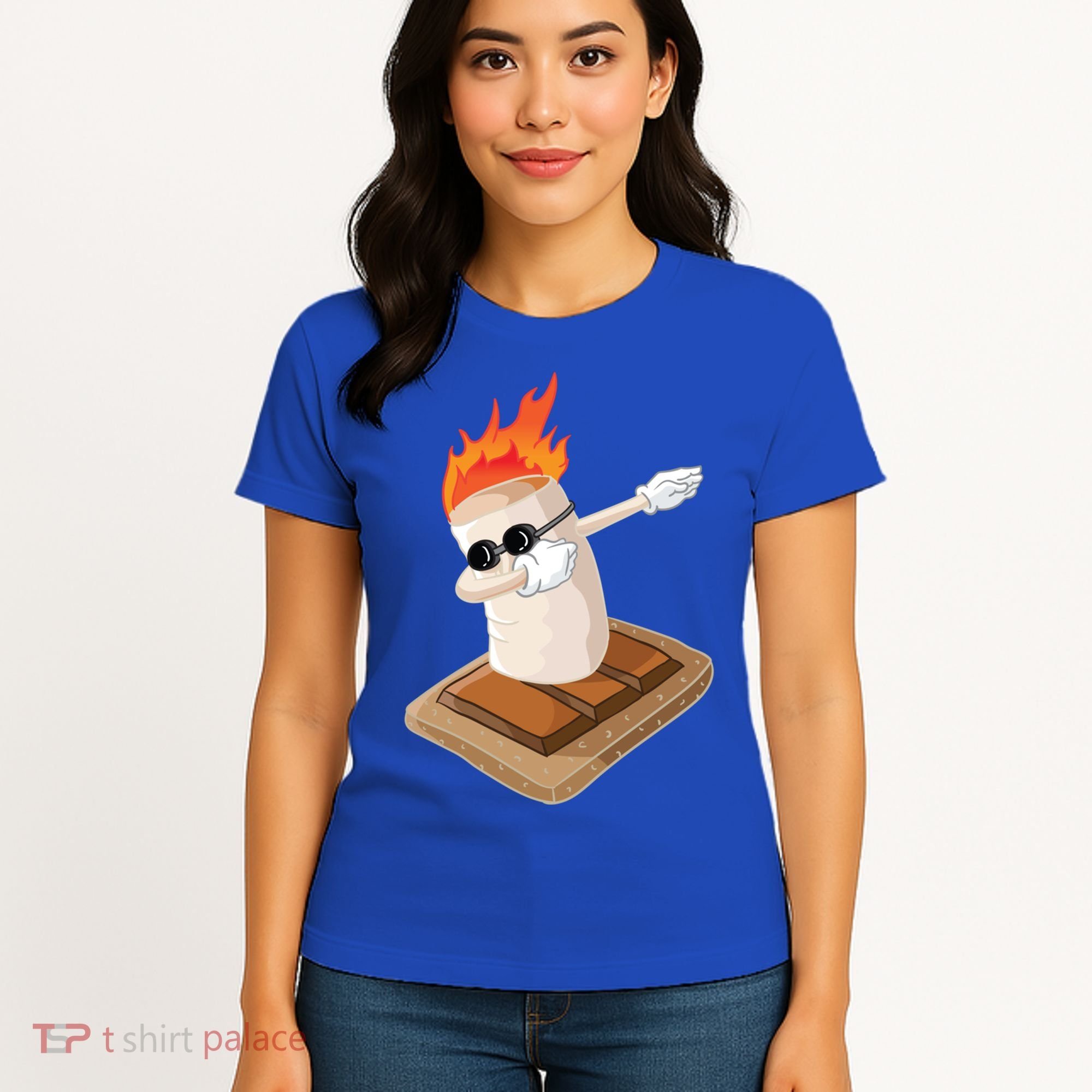Dabbing Marshmallow Camp Bonfire Funny Smores Camping Dab Meaningful Gift Women's T-Shirt