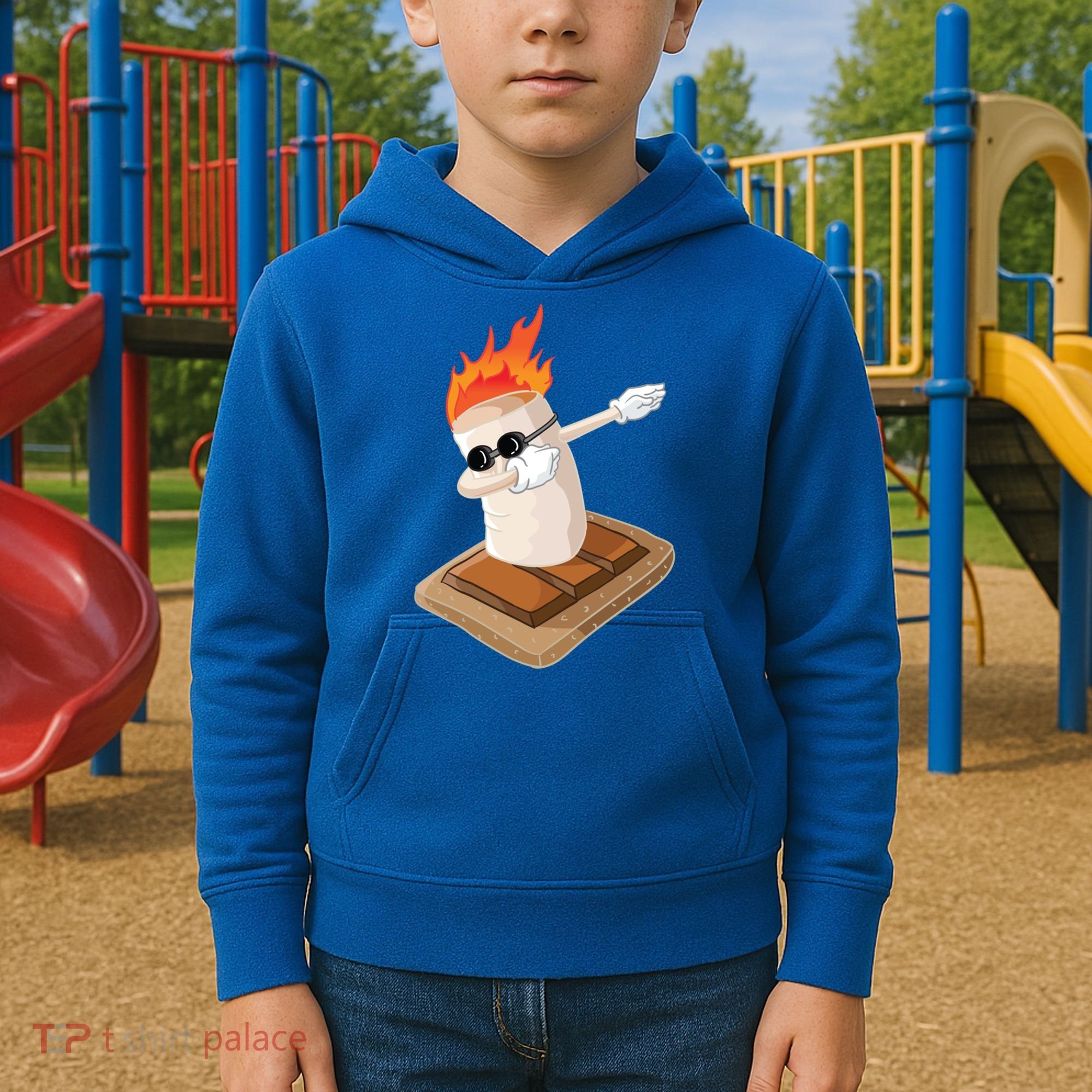 Dabbing Marshmallow Camp Bonfire Funny Smores Camping Dab Meaningful Gift Kids Hoodie
