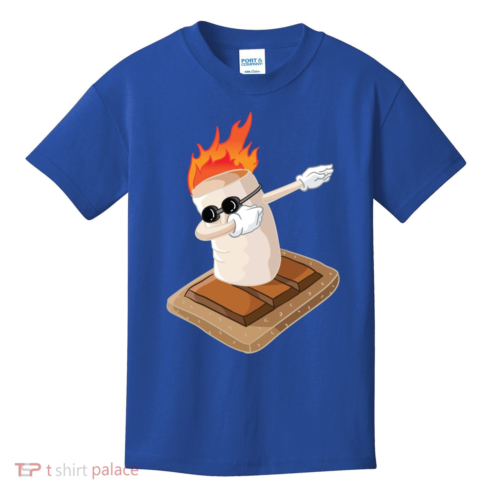 Dabbing Marshmallow Camp Bonfire Funny Smores Camping Dab Meaningful Gift Kids T-Shirt
