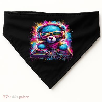 Dj Music Colorful Teddy Bear USA-Made Doggie Bandana