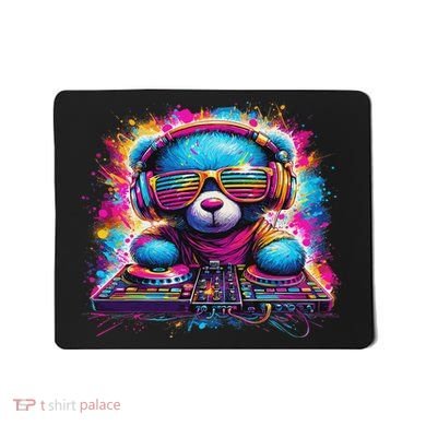 Dj Music Colorful Teddy Bear Mousepad