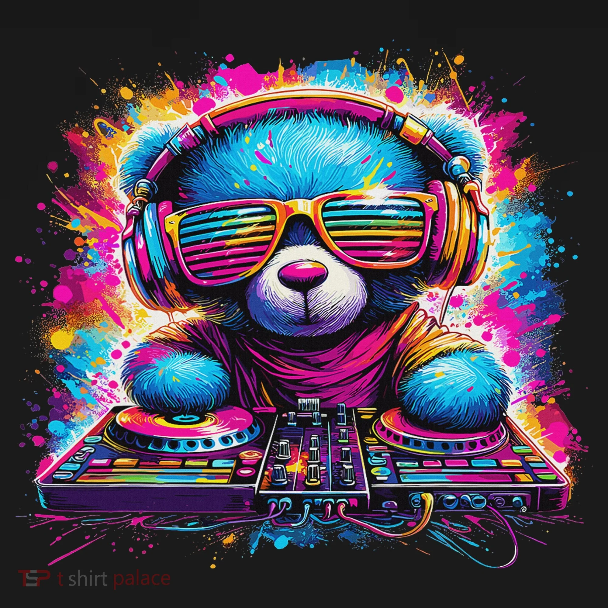 Dj Music Colorful Teddy Bear Mousepad