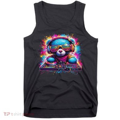 Dj Music Colorful Teddy Bear Tank Top