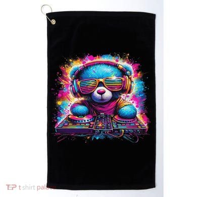 Dj Music Colorful Teddy Bear Golf Towel