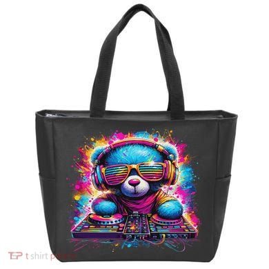 Dj Music Colorful Teddy Bear Tote Bag