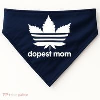 Dopest Mom Cannabis Weed Leaf 420 Pot Stoner Mother Day USA-Made Doggie Bandana thumb 0