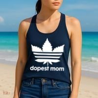 Dopest Mom Cannabis Weed Leaf 420 Pot Stoner Mother Day Women's Tank Top thumb 2