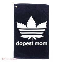 Dopest Mom Cannabis Weed Leaf 420 Pot Stoner Mother Day Golf Towel thumb 0