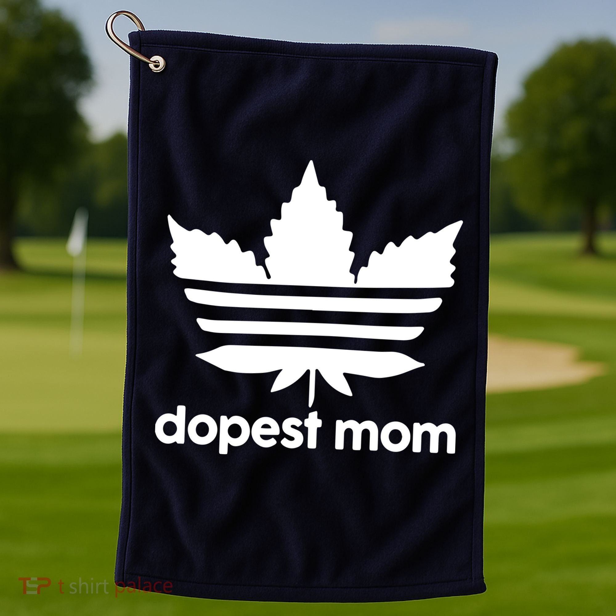 Dopest Mom Cannabis Weed Leaf 420 Pot Stoner Mother Day Golf Towel