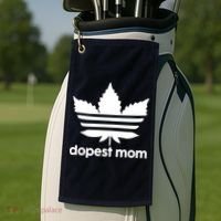 Dopest Mom Cannabis Weed Leaf 420 Pot Stoner Mother Day Golf Towel thumb 2