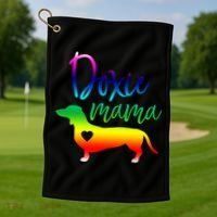 Doxie Mama Dachshund Mom Funny Wiener Dog Gift Golf Towel thumb 1